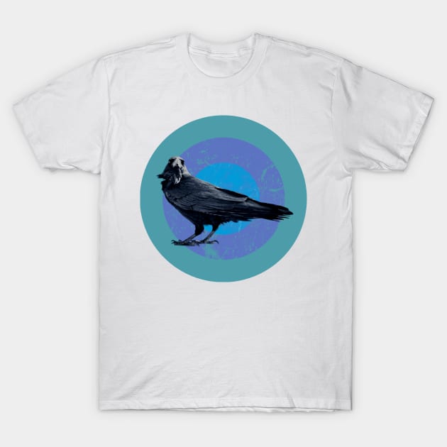 Halftone retro design Raven T-Shirt by DyrkWyst